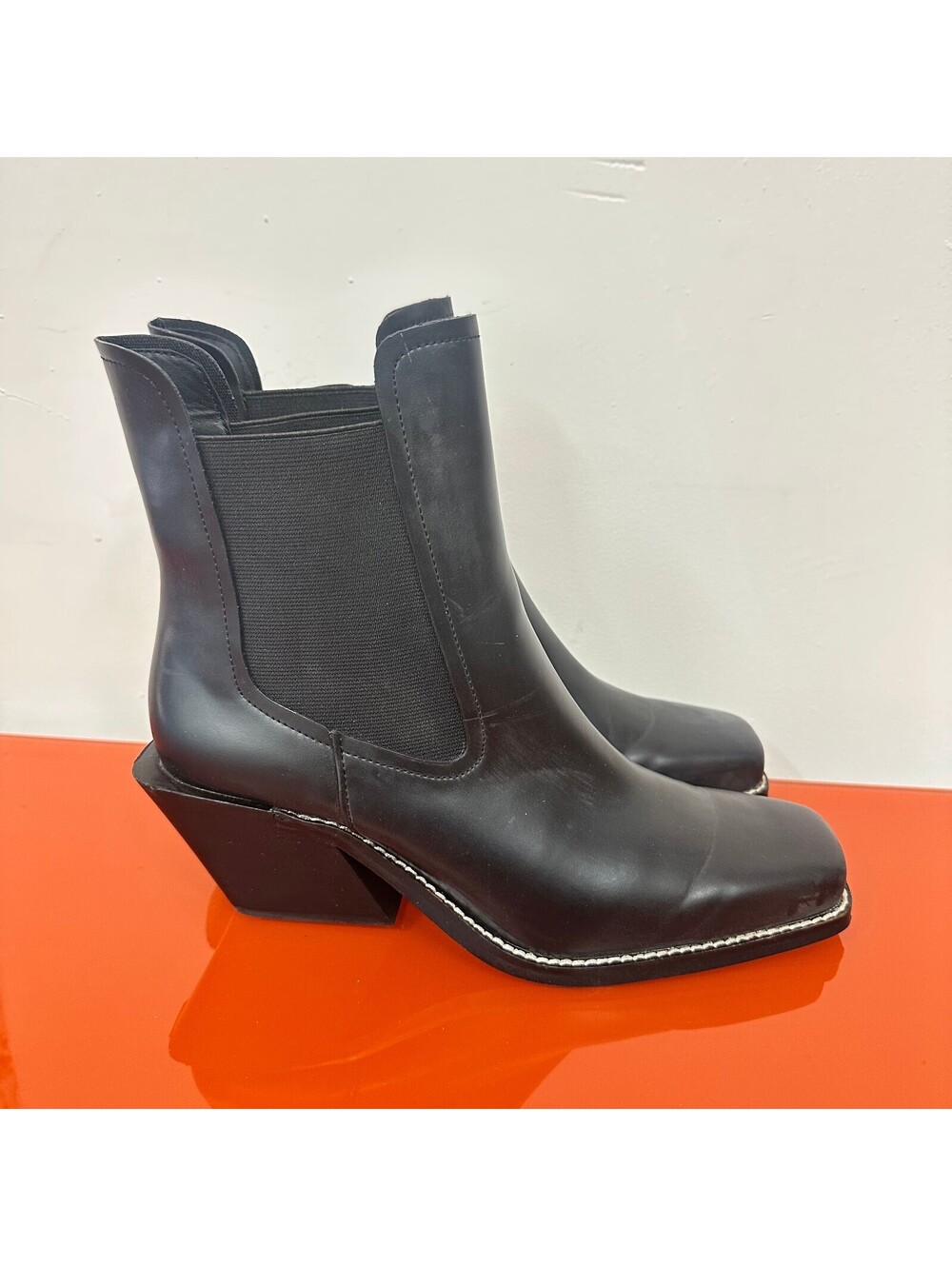 Zara Trafaluc Funky Wedge Booties with Extended Ledge Heel Size 9